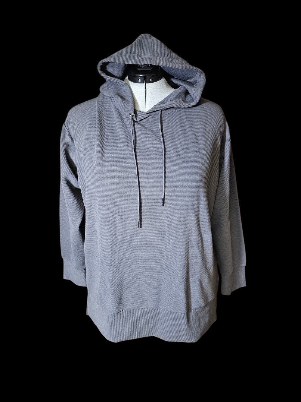 Maurices Women's Gray Textured Hooded Pullover Sweatshirt